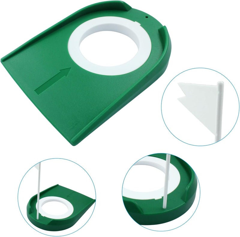 Coufce 2 Pack Practice Golf Putting Cup Hole with Flag Ideal Training Aids for Indoor and Outdoor Golf Practice Sessions - Image 2